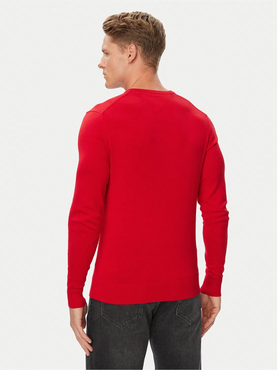 Мужской пуловер стандартного кроя Essential Tommy Hilfiger, красный — фото 3