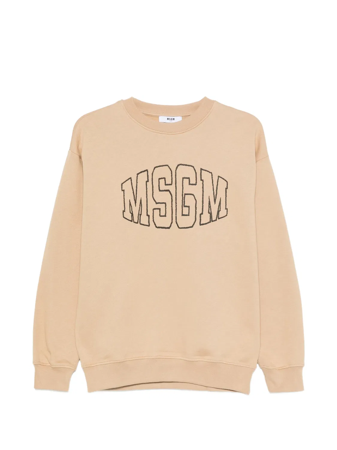 Хлопковый свитшот с вышитым логотипом MSGM, нейтральные