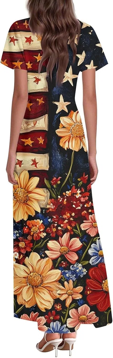 Женская летняя макси-пляжная футболка с флагом, Multicolor — фото 3