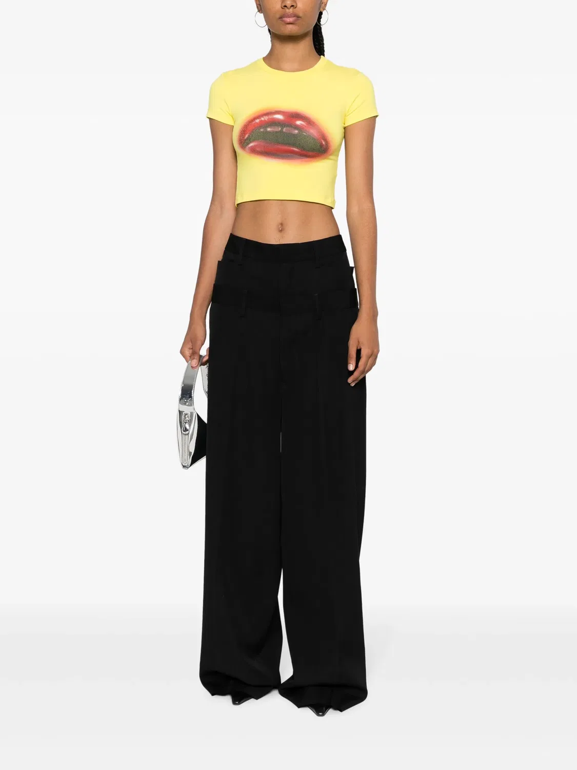 Широкие брюки из чистой шерсти DSQUARED2, черный — фото 3