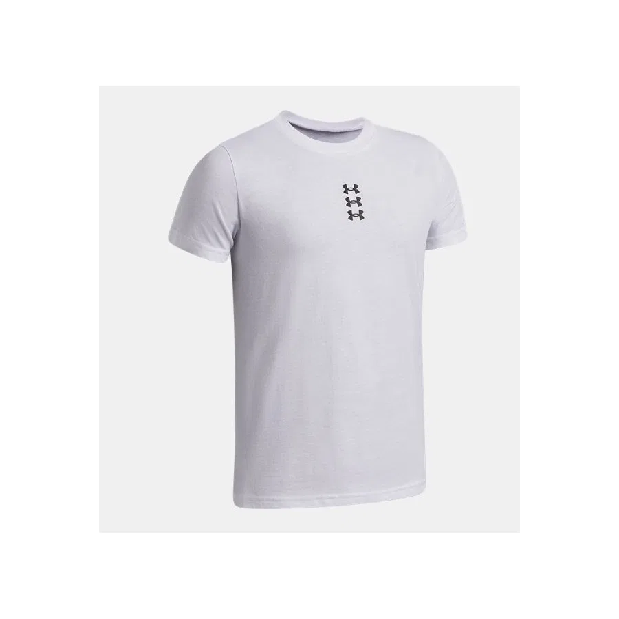 Детская футболка с коротким рукавом UA Hoops Triple Logo Under Armour, Белый — фото 3
