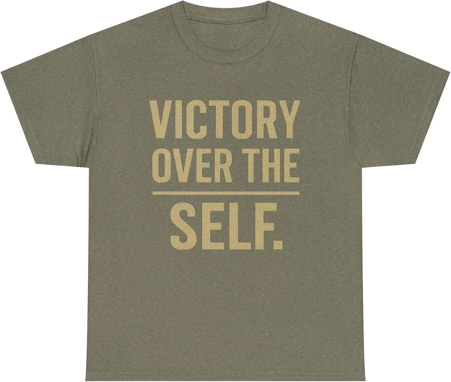 Футболка с принтом Victory Over the Self, Heather Military Green