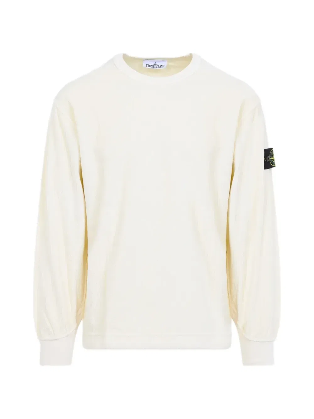 Джемпер крупной вязки с нашивкой-логотипом Stone Island, белый