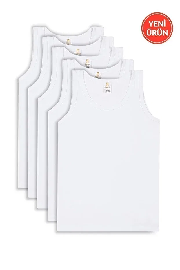 Детский танк-топ для мальчиков хлопковое 5-комплект Özkan Underwear, White