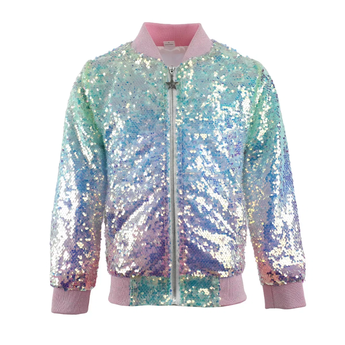 Детское пальто с пайетками Magic Ombre Sequin Bomber Jacket 2bunnies, Multicolored — фото 2