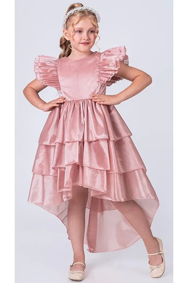 Детское платье для девочек без рукавов с принтом Vragia Evening Dress Mnk Baby&Kids, Rose Dry — фото 2
