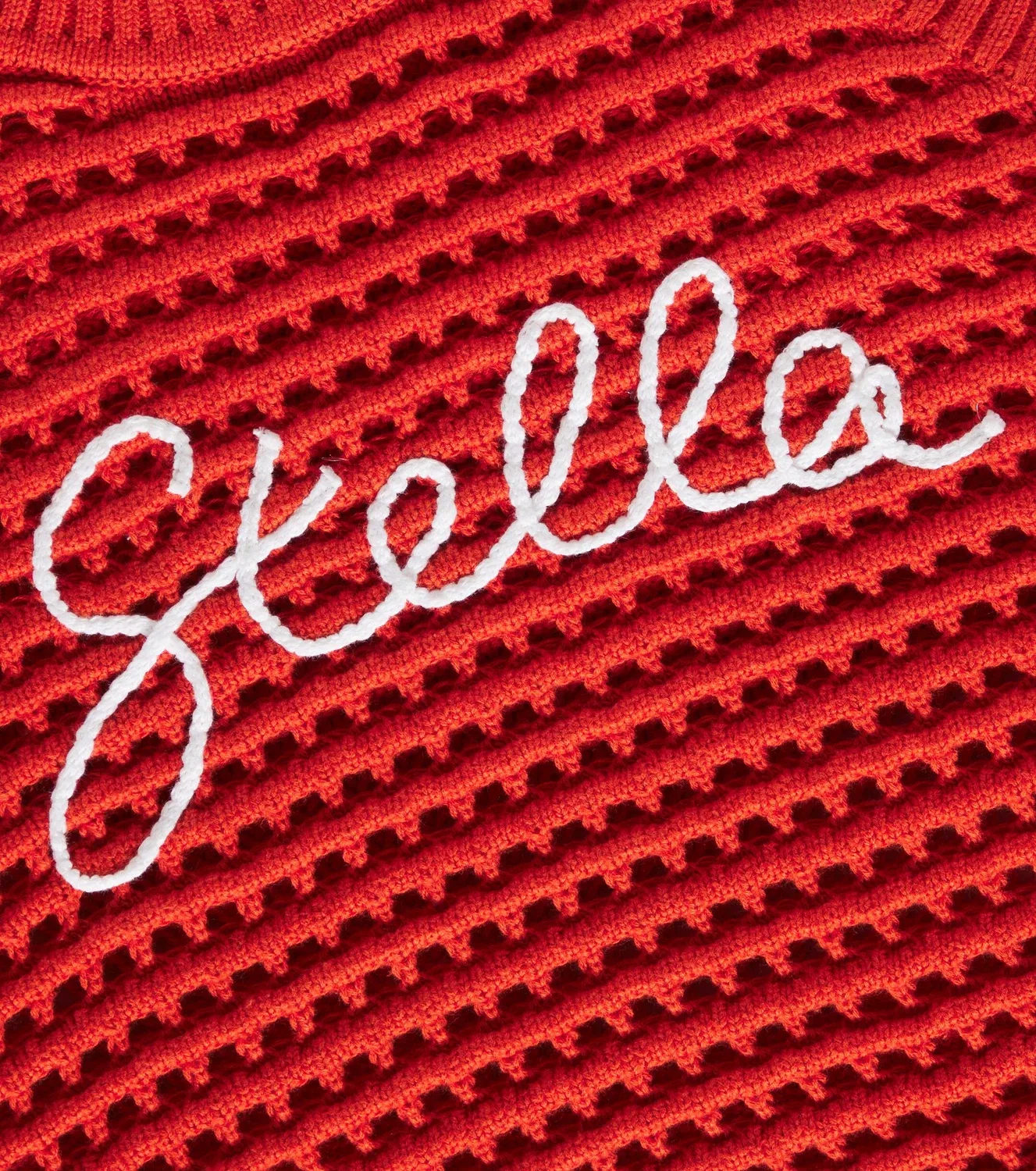 Ажурный хлопковый жилет Stella Mccartney Kids, красный — фото 2