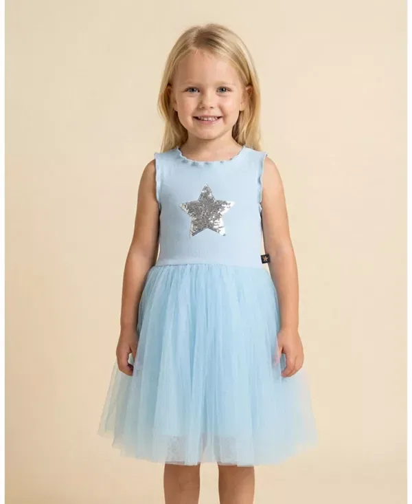 Детское платье для девочек с принтом Petite Hailey, Sky Blue — фото 2