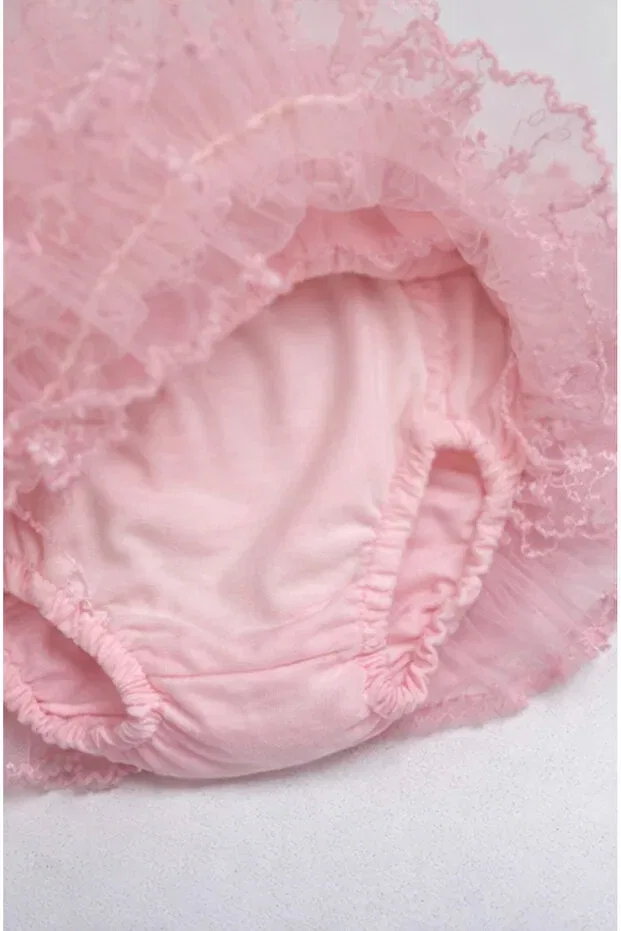 Детская юбка для девочек кружевная Kardeşler Bebe, Pink — фото 3