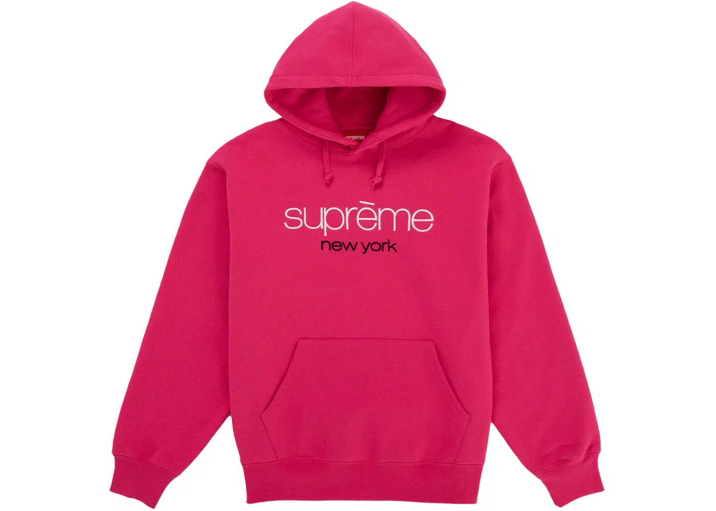 Мужской худи с принтом Classic Logo Supreme, Bright Fuchsia