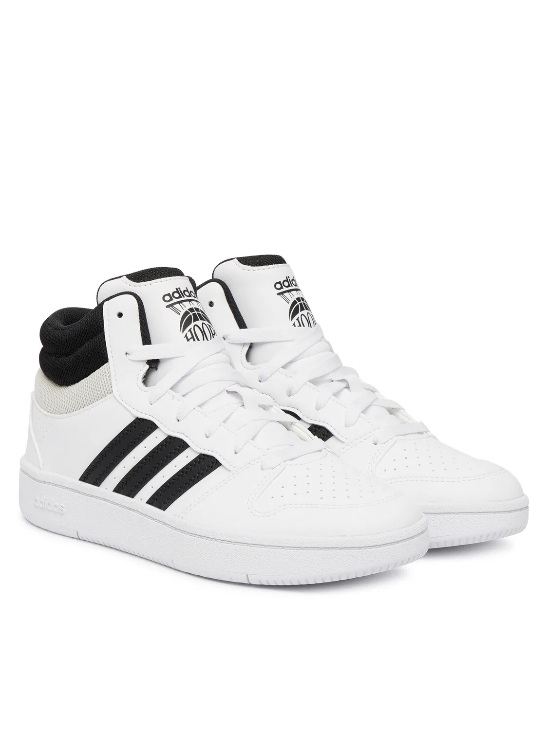 Кроссовки для мальчика Hoops Mid Classic Shoes Adidas, белый — фото 2