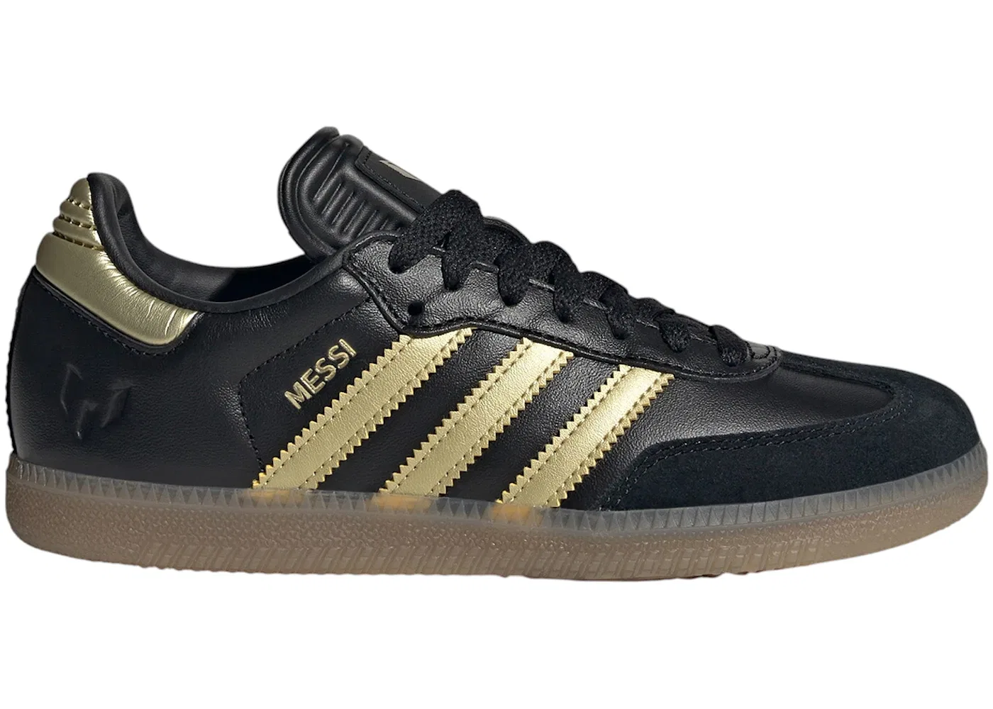 Детские кроссовки Lifestyle Adidas Samba Indoor, Core Black/Gold Metallic/Gum