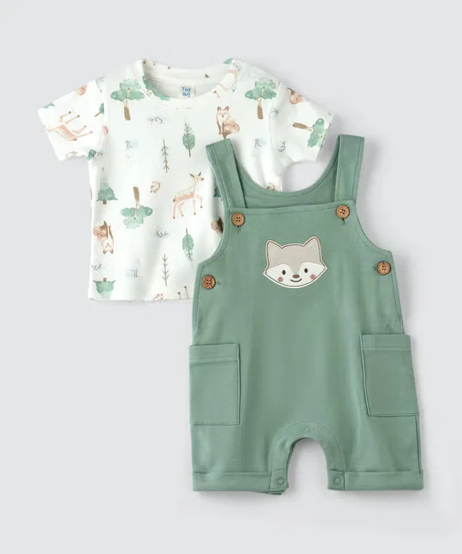 Комплект для новорожденного мальчика с коротким рукавом и комбинезоном Tiny Hug, мультиколор — фото 3