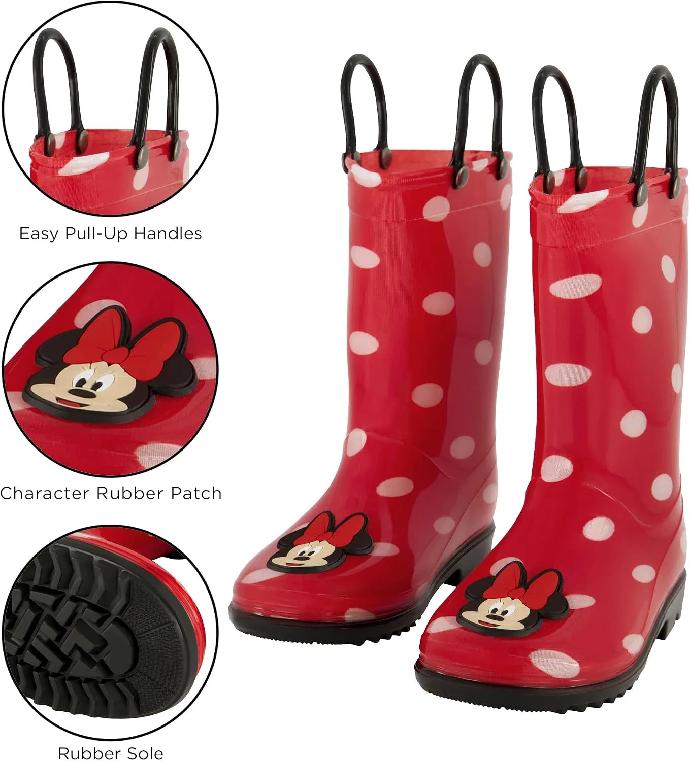 Детские сапоги дождевые с мягким съемным вкладышем Minnie Mouse Disney, Minnie Mouse — фото 3