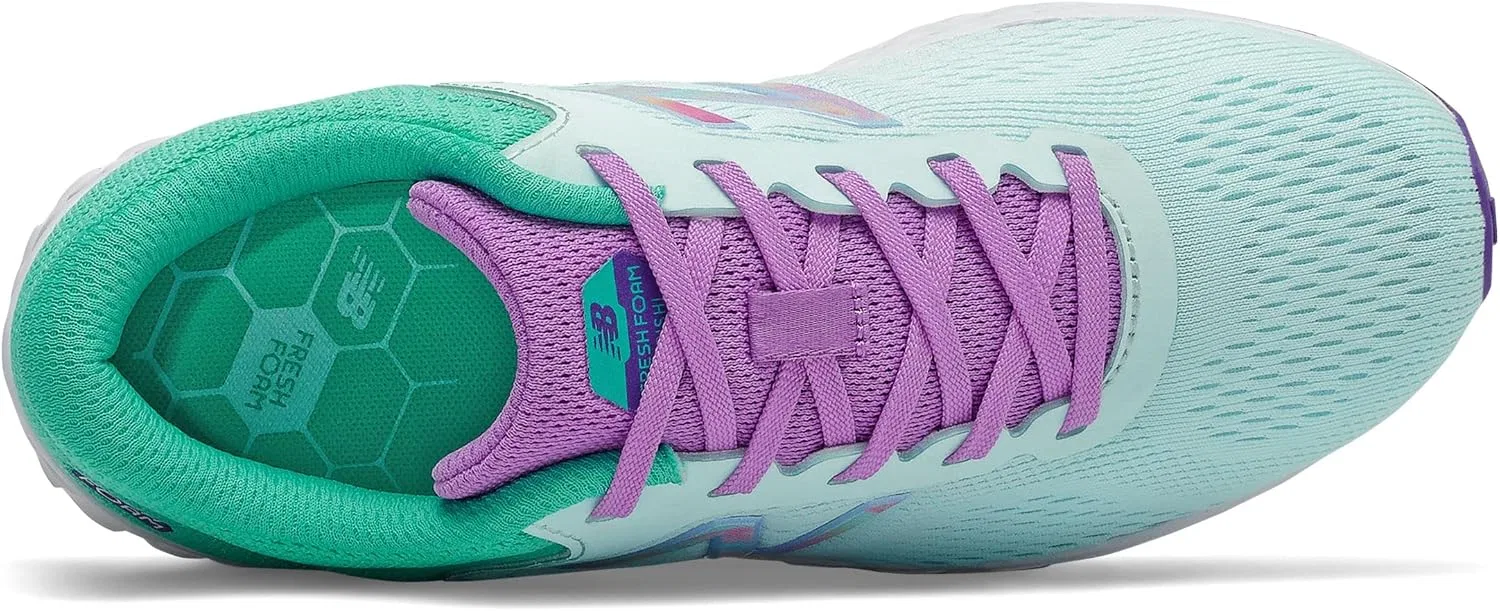 Детские кроссовки для девочек Fresh Foam Arishi V2 New Balance, Pale Blue Chill/Summer Jade/Heliotrope — фото 4