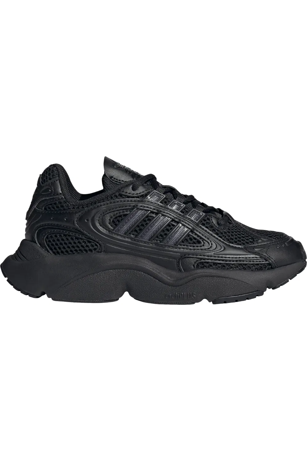 Кроссовки детские на шнуровке Ozmillen adidas, черный/ черный/ черный — фото 3