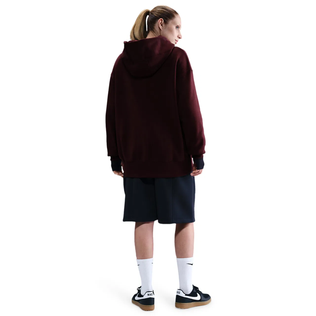 Женское худи Nike Phoenix Fleece Long Sleeve Full-Zip, цвет Burgundy Crush/Sail — фото 4