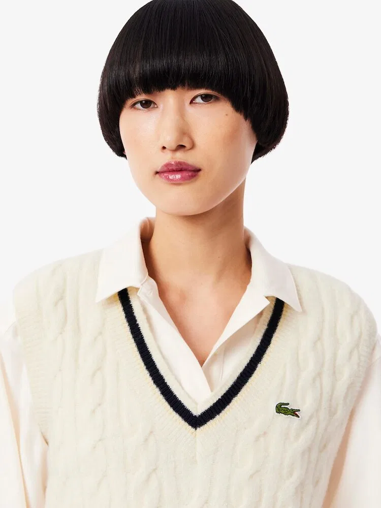 Жилет LACOSTE Tipping Point Cable, Черный — фото 2