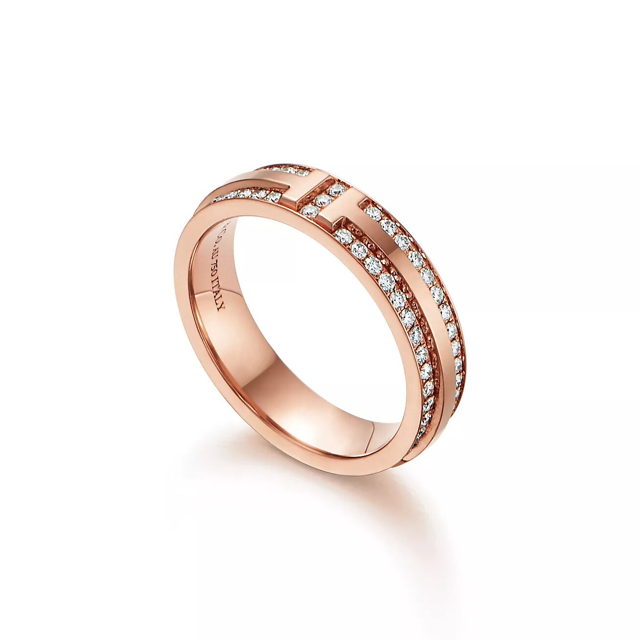 Кольцо Tiffany & Co. Narrow Pave Diamond, розовое золото — фото 2