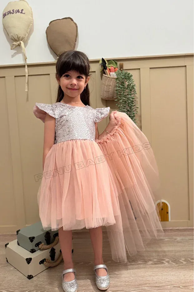 Детское платье для девочек с пайетками Powder Penu Baby Kids, Powder — фото 3