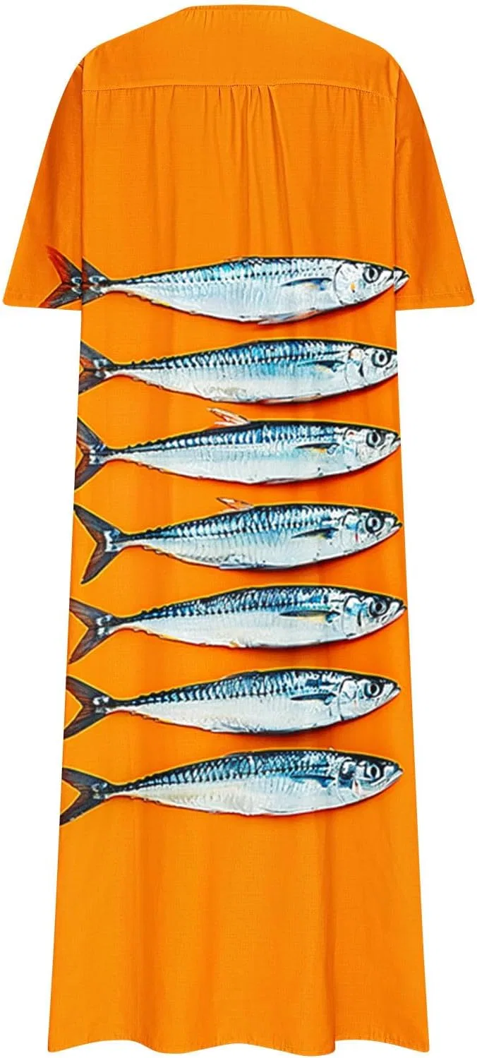 Женское свободное макси-платье с V-образным вырезом, Multicolor — фото 4