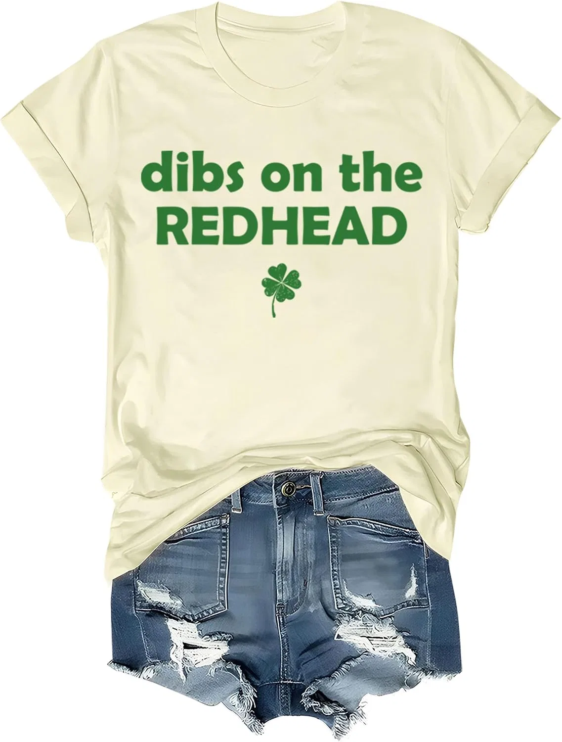Футболка с принтом Dibs On The Redhead, Creamy Yellow
