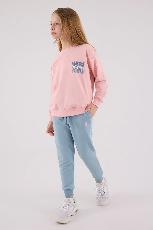 Детский комплект для девочек с вышивкой U.S. Polo Assn., Light Pink — фото 2