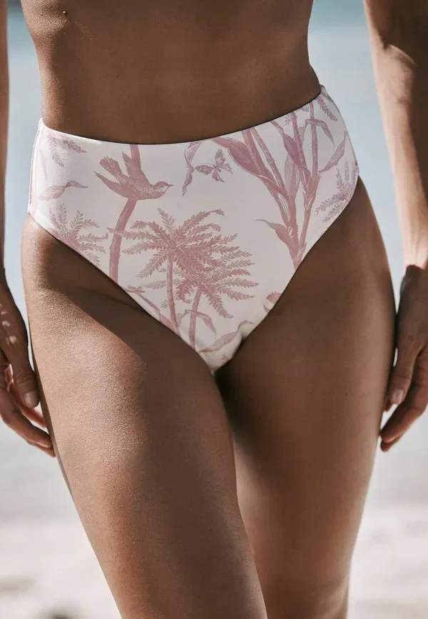 Бикини-трусы с принтом High waist fit Next, Cream Pink Floral, розовый — фото 2