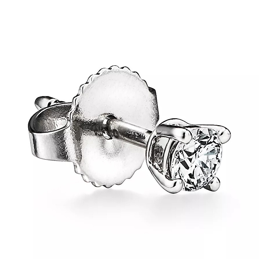 Серьги Tiffany & Co. Solitaire Diamond Stud, платина/бриллиант — фото 2
