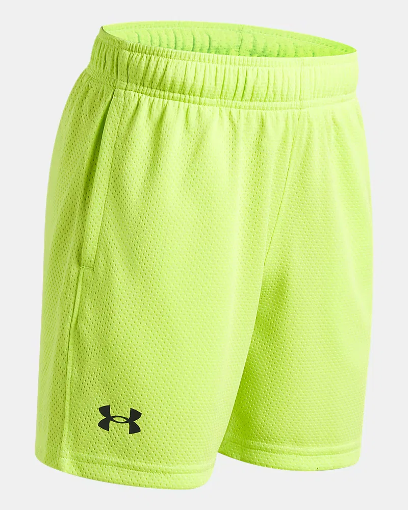 Шорты с длиной по внутреннему шву 12,7 см из легкой дышащей сетки UA Tech Mesh UnderArmour, Green Citrine/Black — фото 3