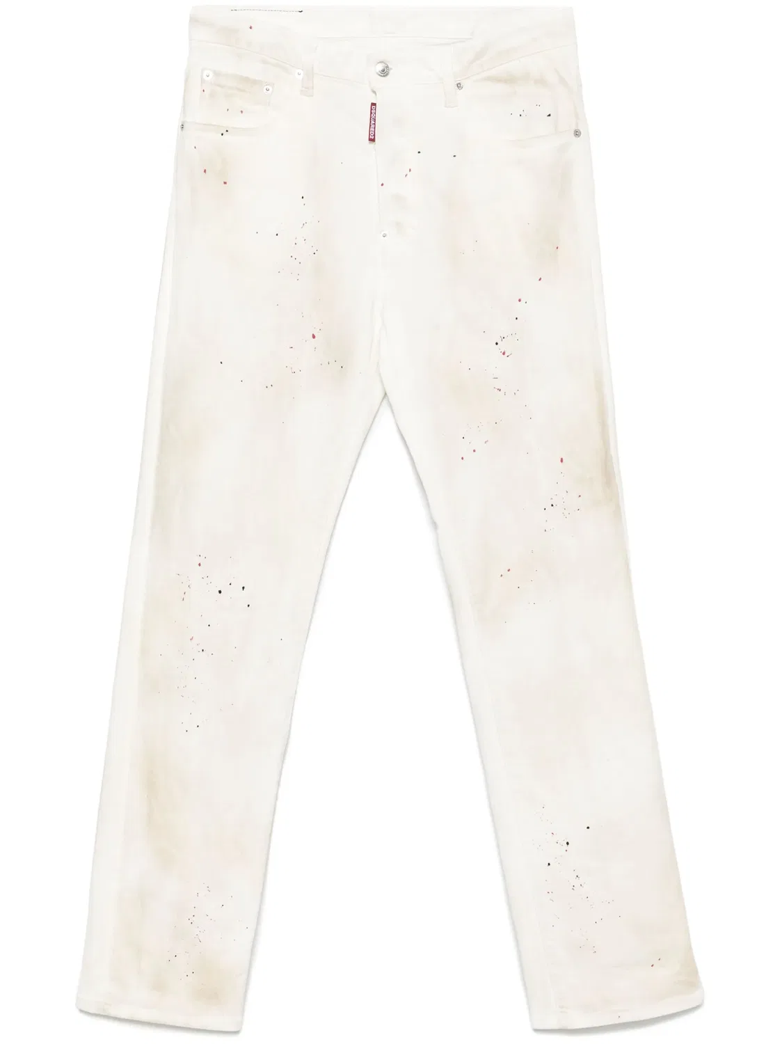 Джинсы с крапинами краски DSQUARED2, белый