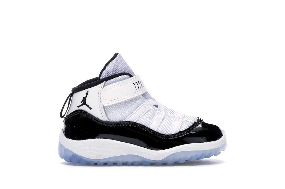 Детские кроссовки с кожаным верхом Jordan 11 Retro Concord (2018) TD Jordan, White/Black-Concord