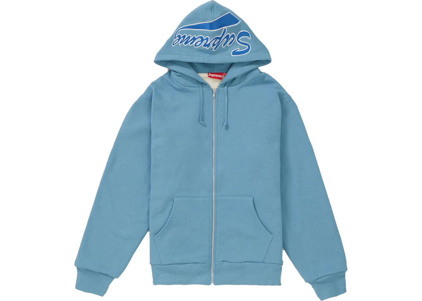 Мужская толстовка на молнии с принтом Supreme, Dusty Blue