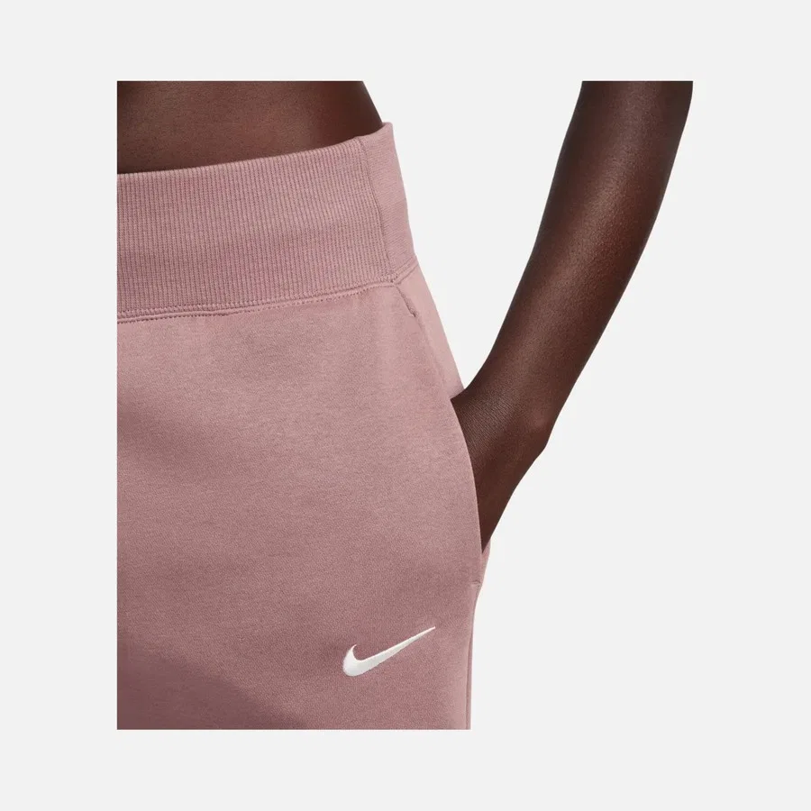 Женские спортивные брюки с высоким поясом и широкими штанинами Nike Sportswear Phoenix Fleece DQ5615-208, Сине-белый — фото 4