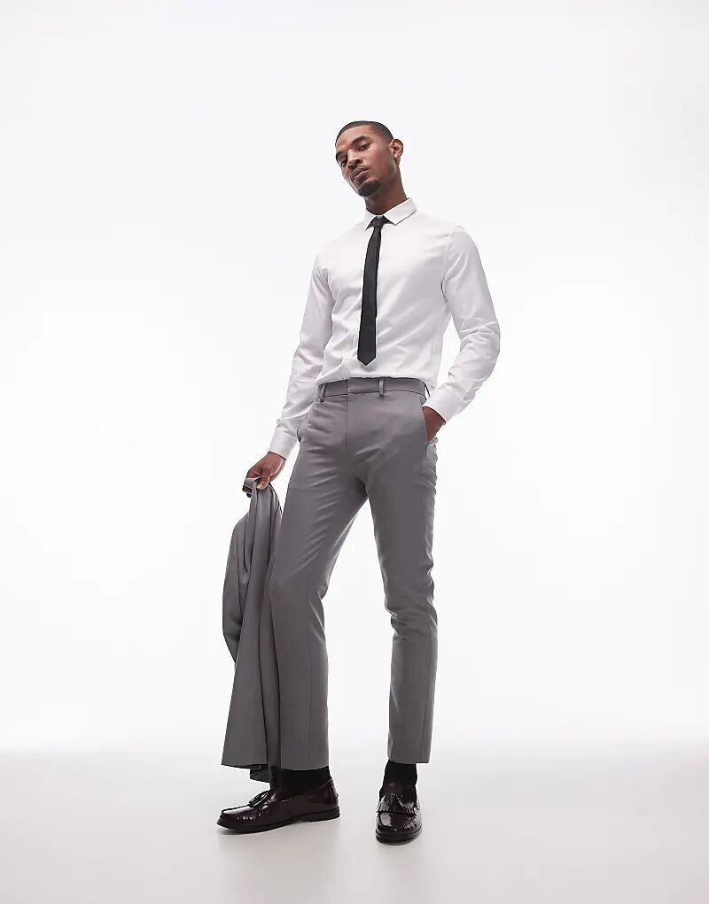 

Узкие брюки Topman серого цвета