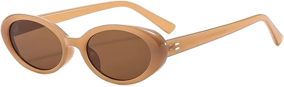 

Модные маленькие овальные солнцезащитные очки для женщин, классические винтажные солнцезащитные очки для мужчин, защита от ультрафиолета UV400 для женщин TVTBBVV, Tea