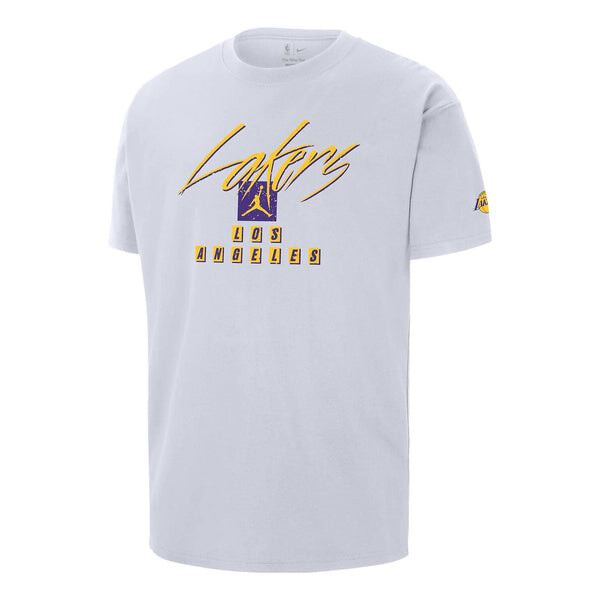 

Футболка los angeles lakers courtside statement edition nba max90 футболка Air Jordan, белый