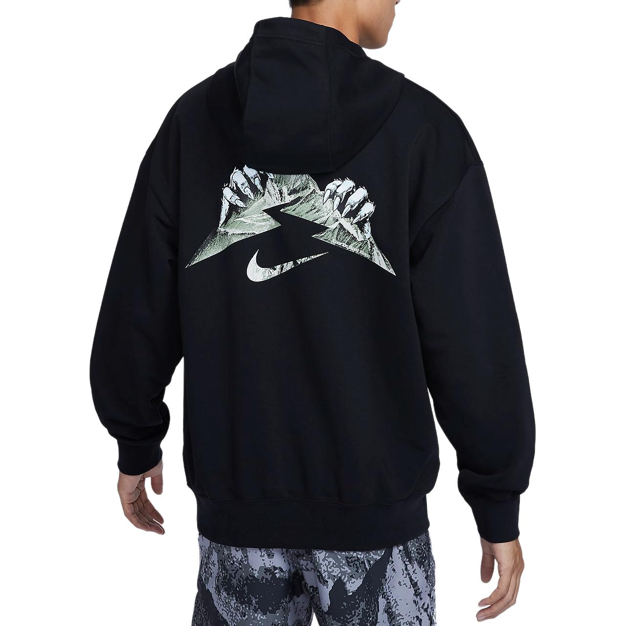 Мужская беговая толстовка Trail Dri-FIT Fleece Nike, черно-белый — фото 4