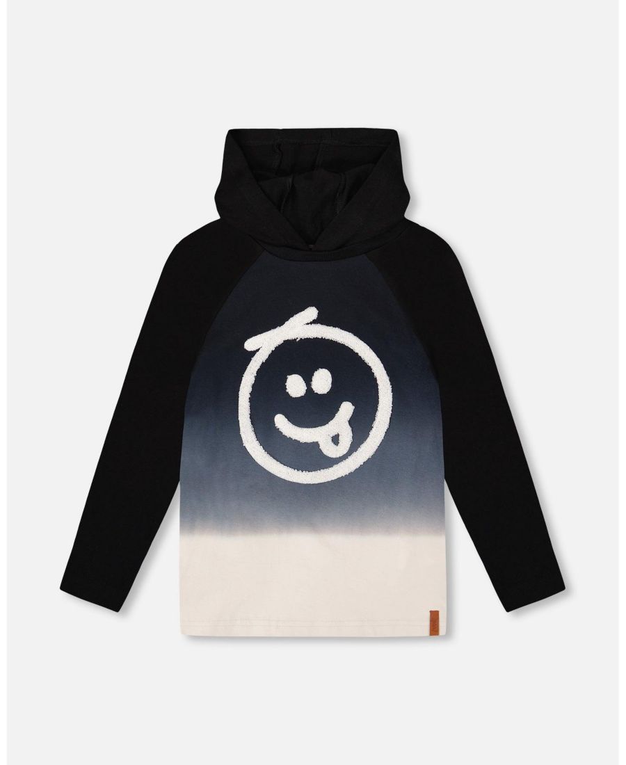 

Детская футболка из хлопкового трикотажа с капюшоном и рукавами реглан, черная - для малышей/детей Deux par Deux, Black, Черный, Детская футболка из хлопкового трикотажа с капюшоном и рукавами реглан, черная - для малышей/детей Deux par Deux, Black