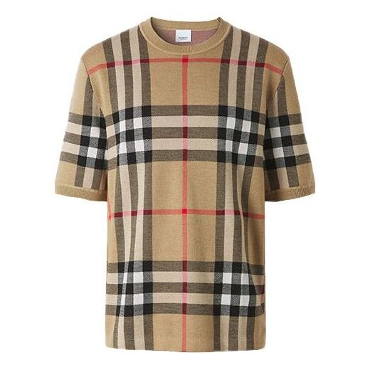 

Футболка Burberry SS21 Check Jacquard Male Cream-coloured, цвет creamy