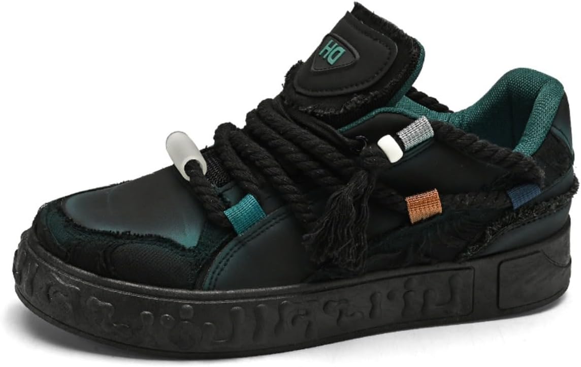 

Модные мужские кроссовки ZIXCPLAZ в стиле Y2K с массивной подошвой, разноцветными шнурками, прочным синтетическим верхом и амортизирующей стелькой для повседневной носки и модного уличного стиля