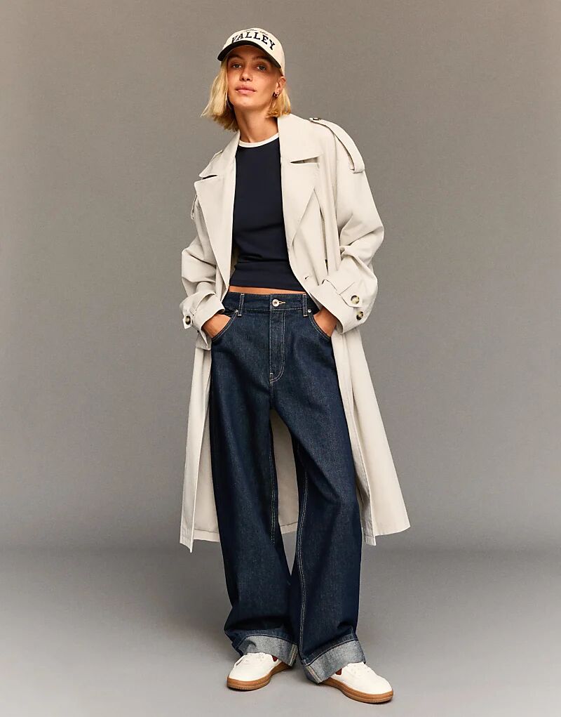 

Пальто Bershka Trench в каменном цвете