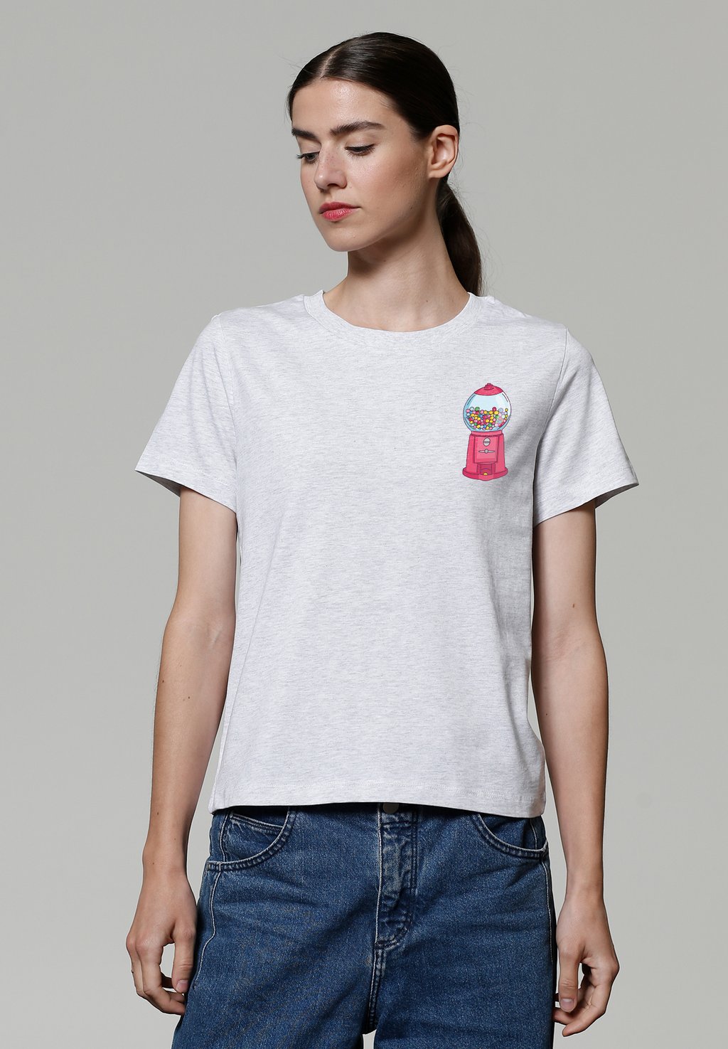 

Футболка с принтом KAUGUMMIAUTOMAT watapparel, светло-серый