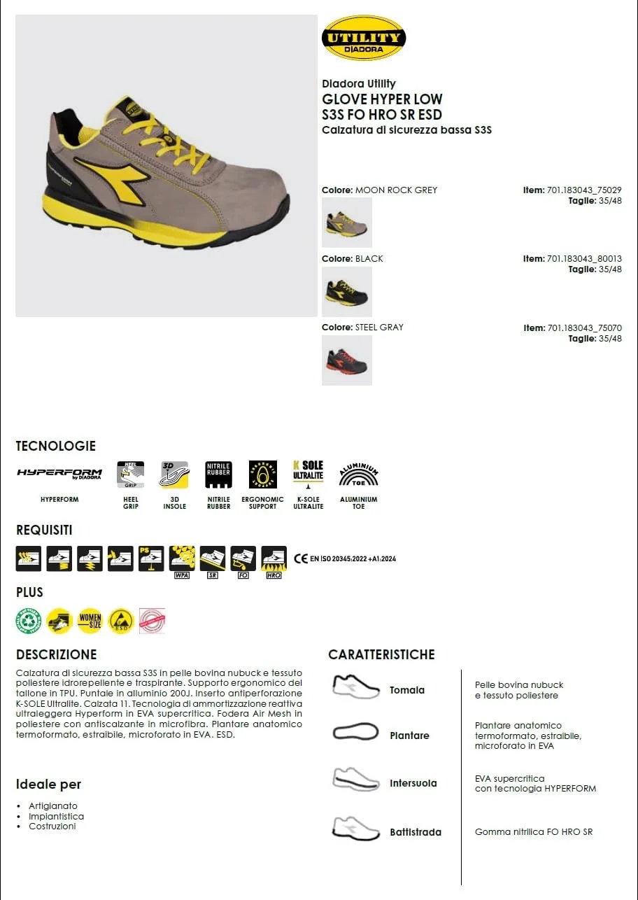 Защитные ботинки Diadora Hyper Low S3S, черный — фото 3