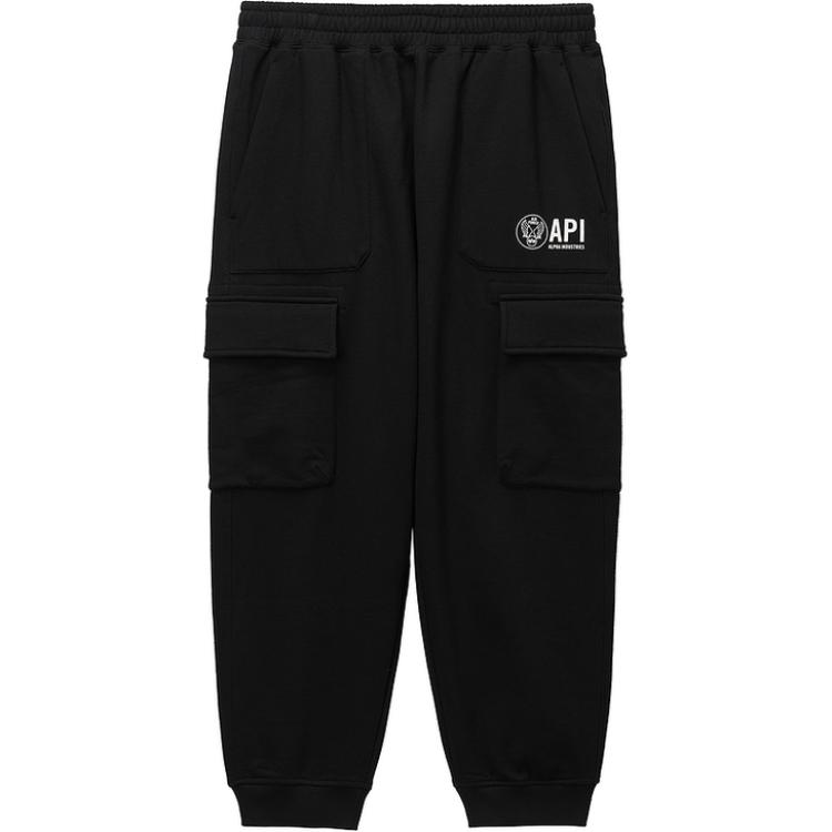 

Карго штаны с накладными карманами Alpha Industries, черный