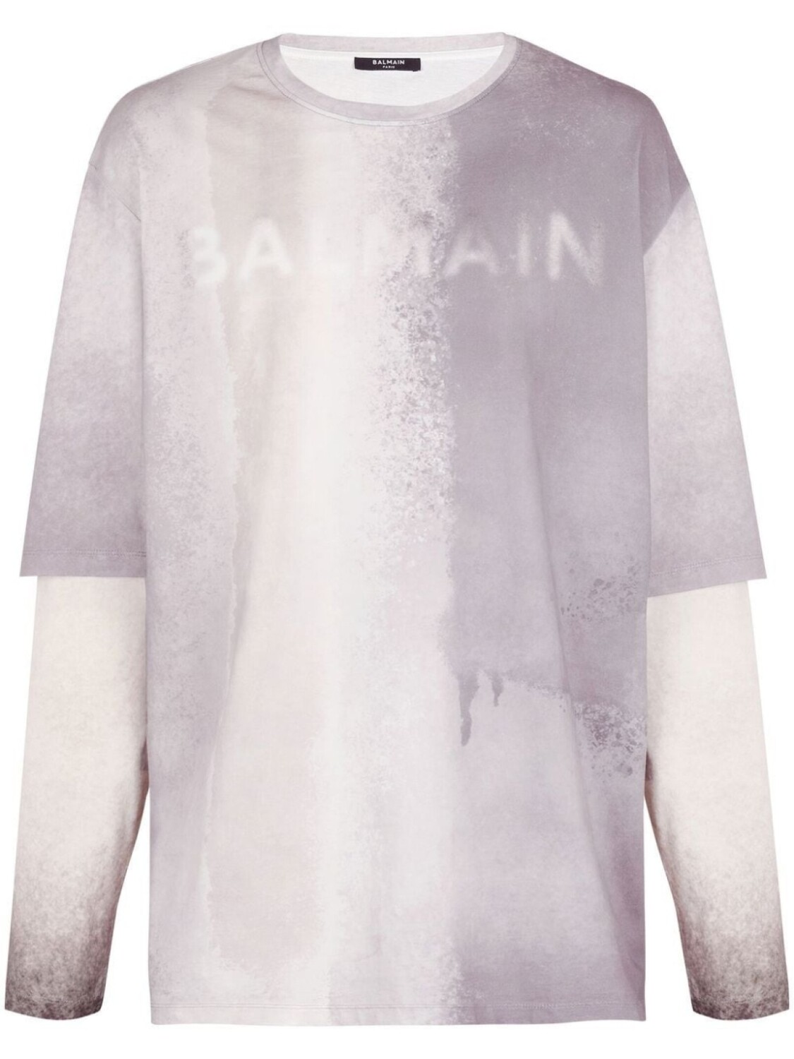 

Balmain logo-print organic cotton T-shirt, серый
