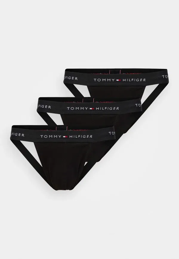 Трусы Tommy Hilfiger 3 Pack Signature Logo Waistband Jockstraps, черный