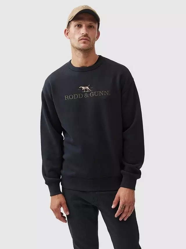 

Свитер Rodd & Gunn Cotton Blend Logo Embroidered, цвет ebony