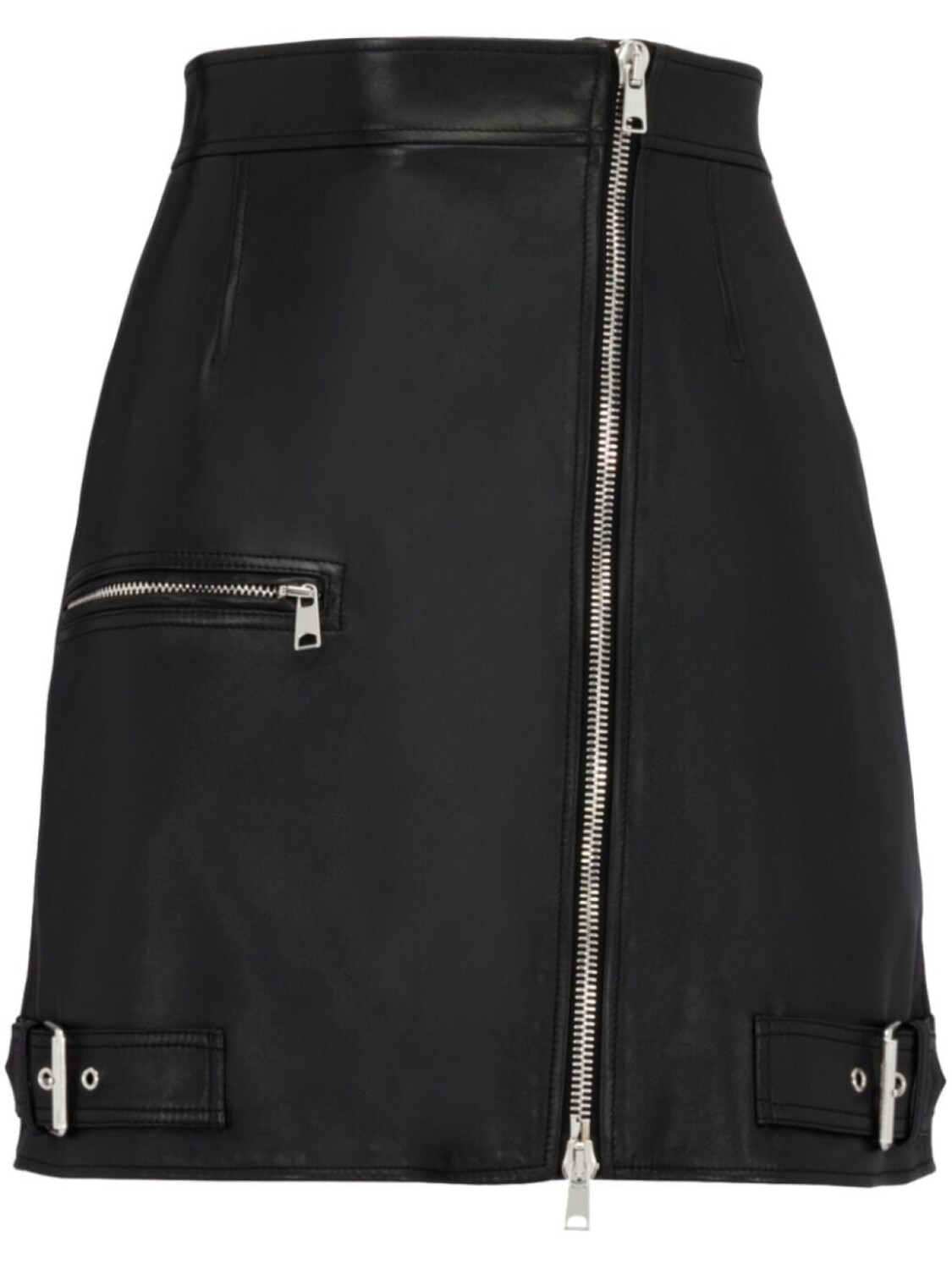 

Alexander McQueen кожаная мини-юбка на молнии, черный