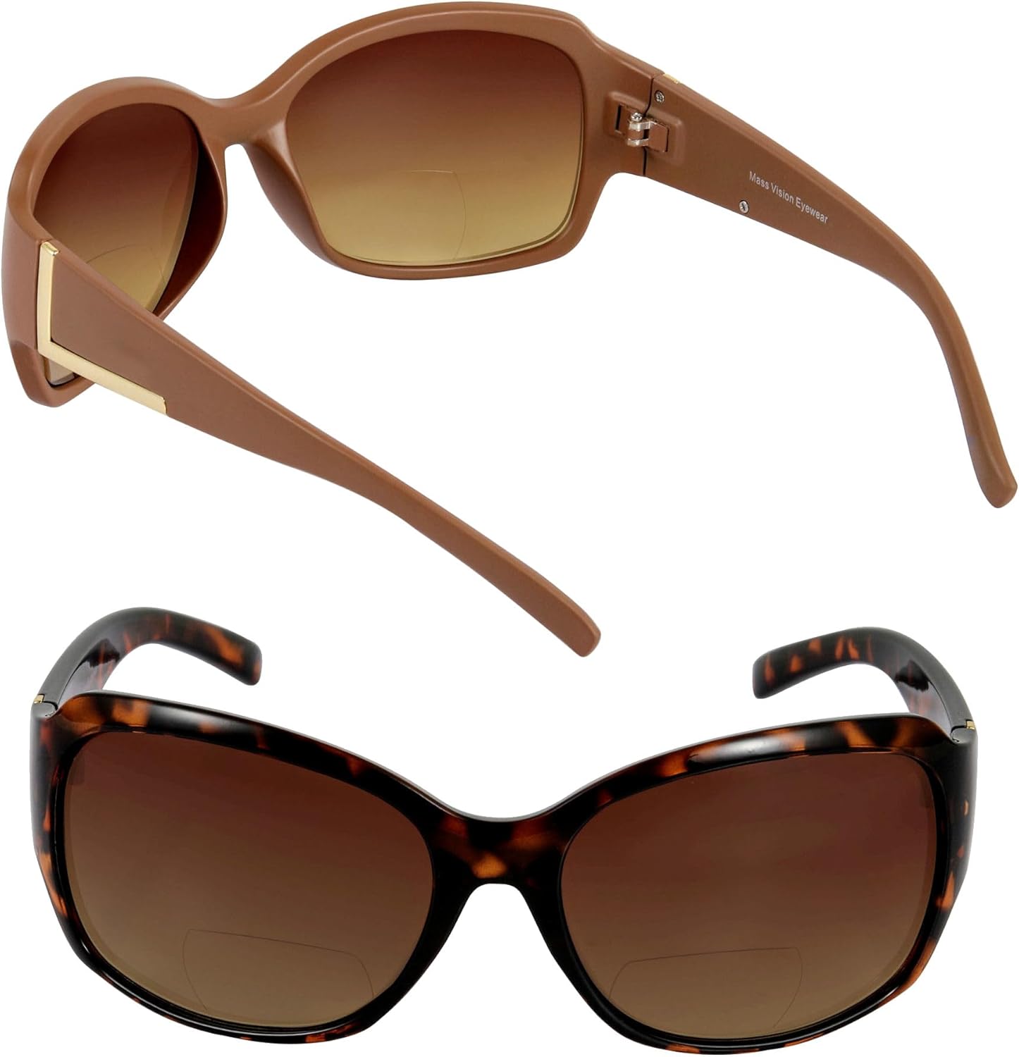 

Солнцезащитные очки Mass Vision с бифокальными линзами 'The Fashionista' — дизайнерские женские очки для чтения на открытом воздухе с защитой от УФ-излучения UV400 (2 шт.), Tortoise/Brown